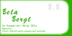 bela bergl business card